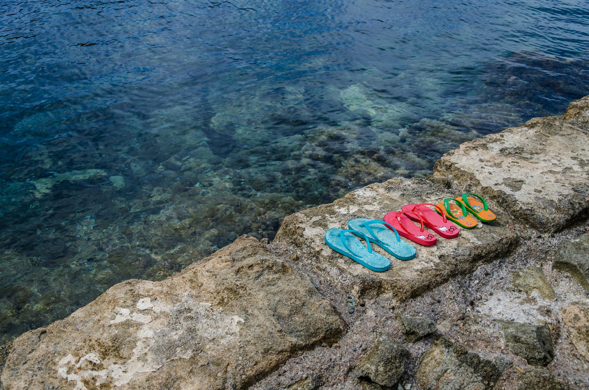 Flip-flops next to the sea