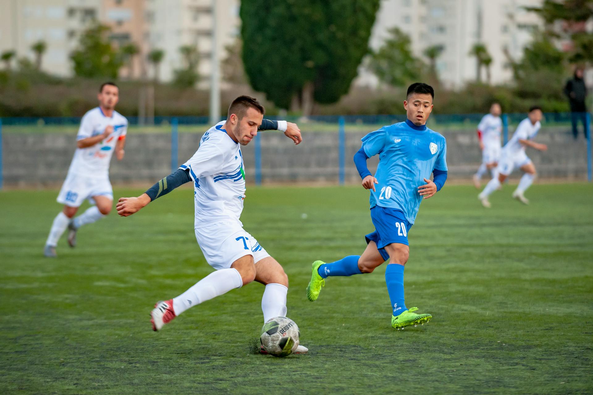 men playing football