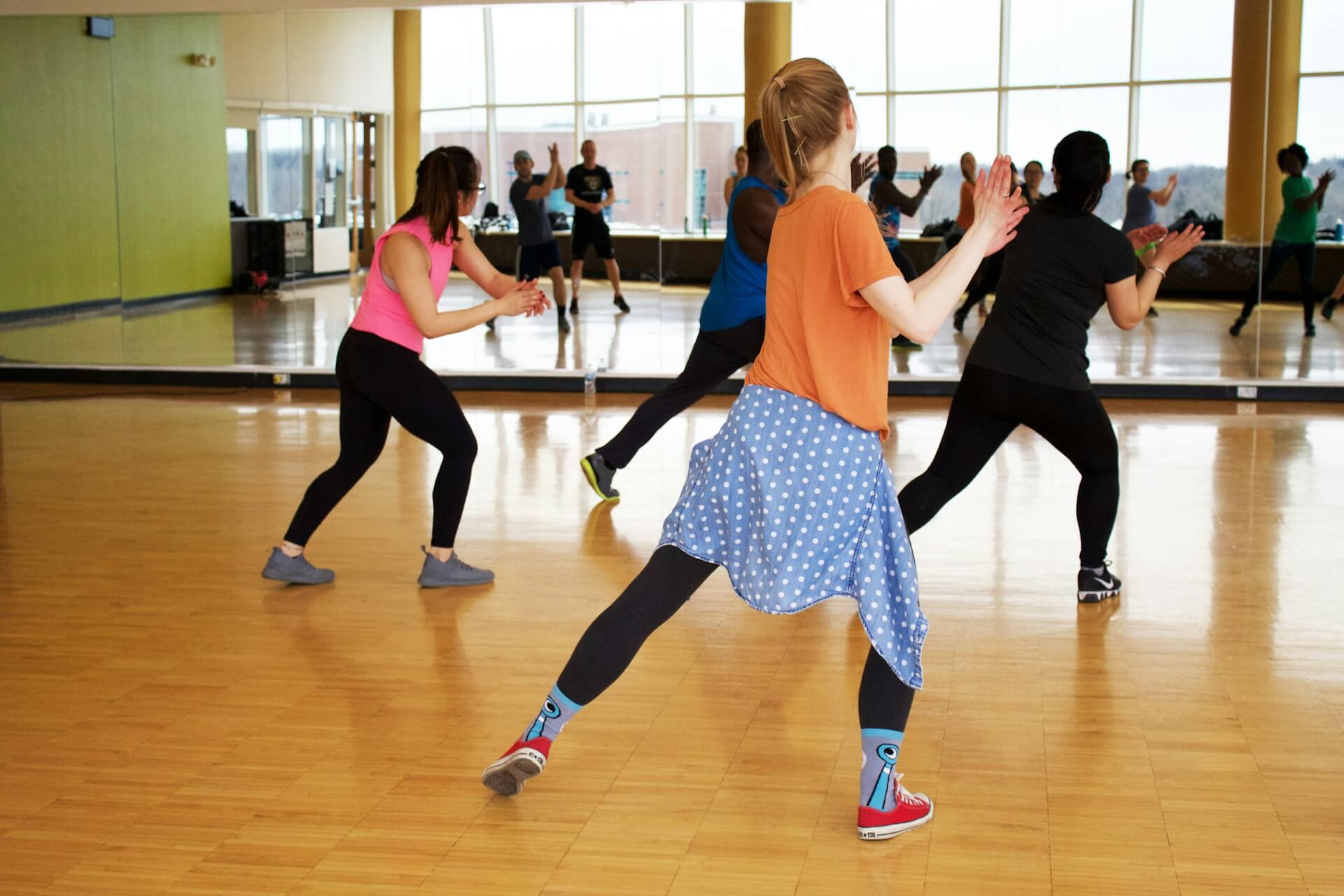 people dancing in a class